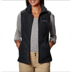 Black Columbia Fleece Vest Full Zip Women’s Size S